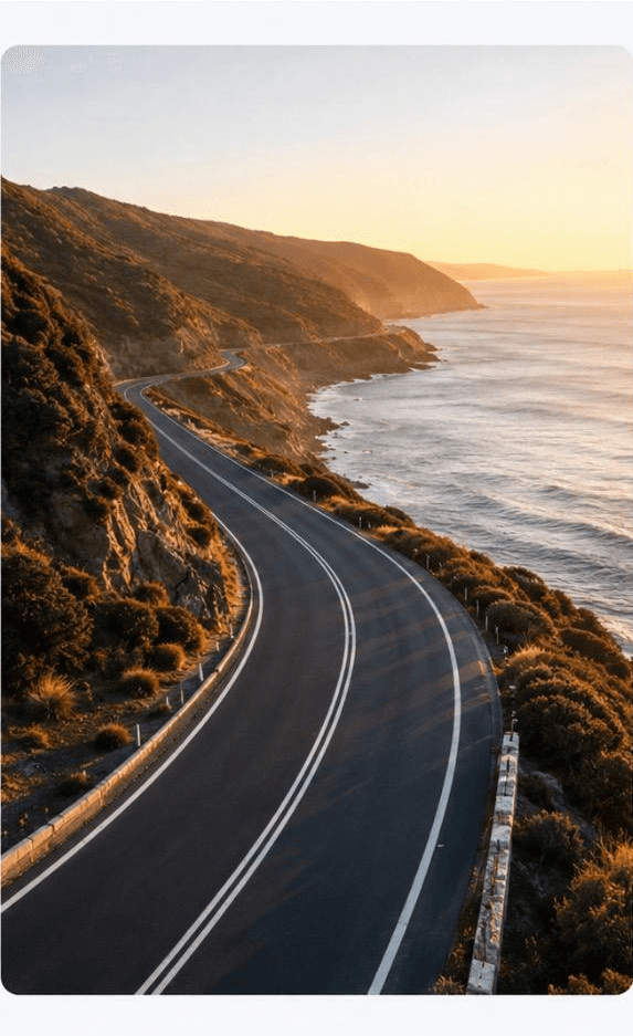 Coastal highway along the Western Australian coastline