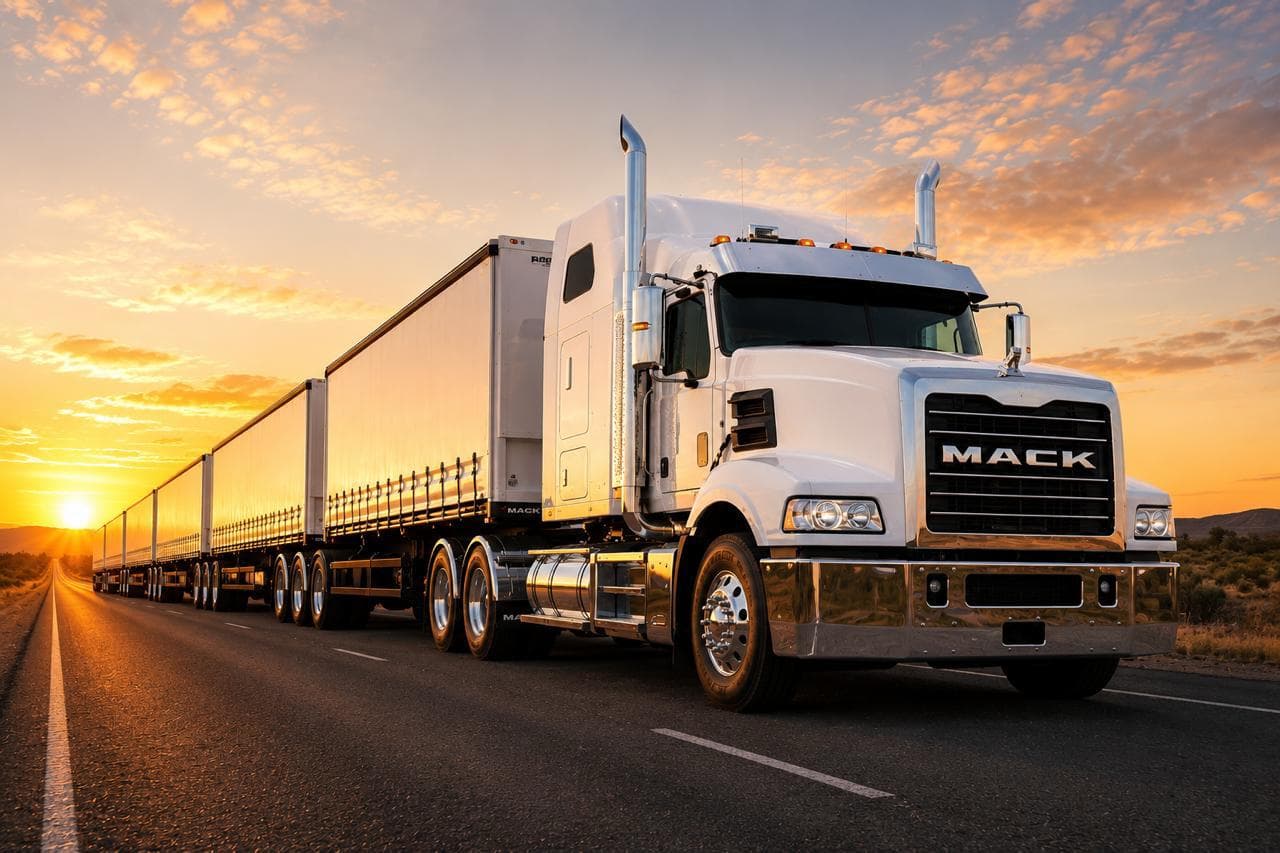 Heavy vehicle fleet on an Australian highway